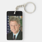 President Bill Clinton Witte Huis Foto Sleutelhanger (achterkant)