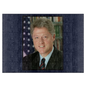 President Bill Clinton Witte Huis Foto Snijplank