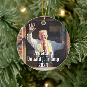 President Donald J. Trump Fast Food Funny 2024 Keramisch Ornament