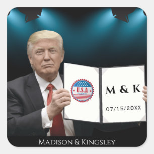 President Donald J. Trump Wedding Vierkante Sticker