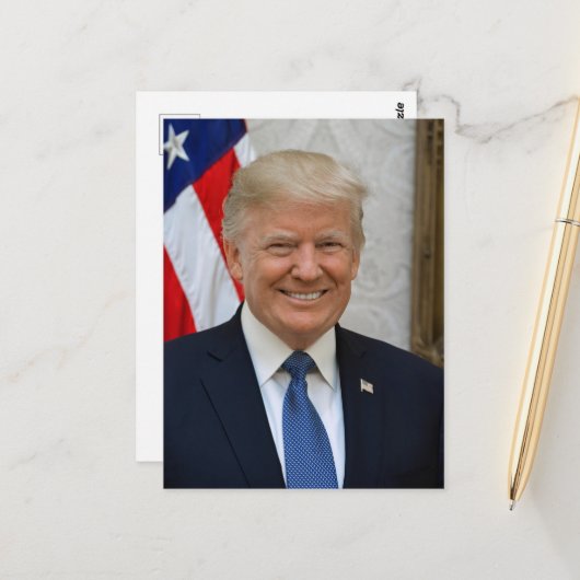 President Donald Trump 2017 Officieel portret Briefkaart (Voorkant / Achterkant in situ)