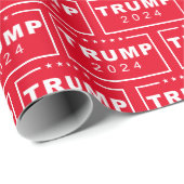 President Donald Trump 2024 Icon Christmas Cadeaupapier (Rol Hoek)