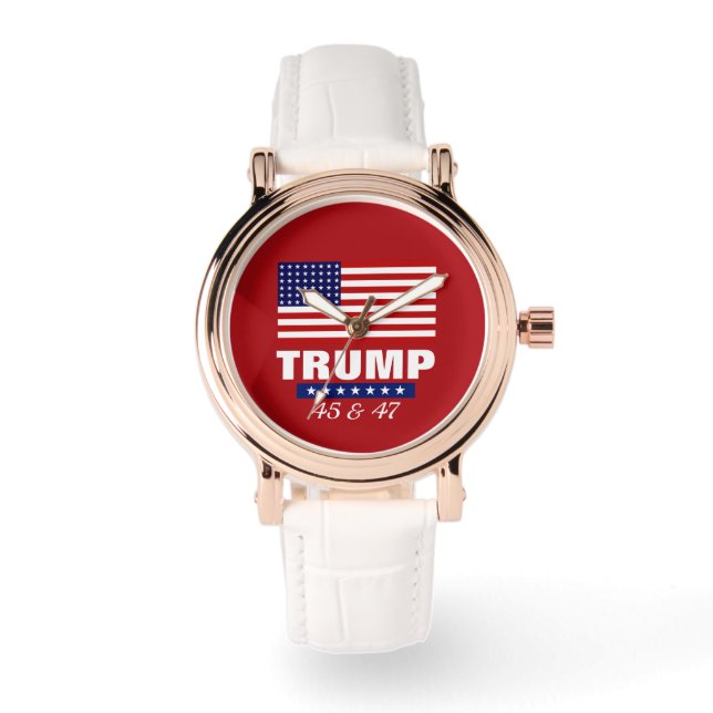 PRESIDENT DONALD TRUMP 45 & 47 HORLOGE (Voorkant)