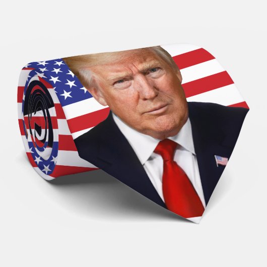 President Donald Trump - Amerikaanse vlag Stropdas (Opgerold)