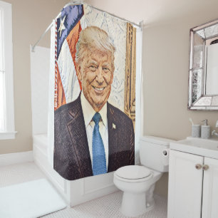 President Donald Trump Art — Showgordijn Douchegordijn