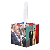 President Donald Trump Foto Kerstmis Ornament (Voorkant hoekig)