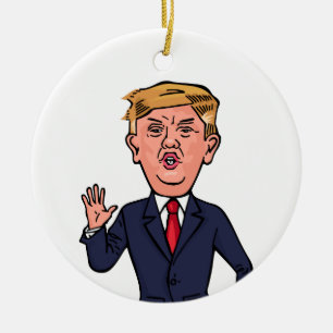 President Donald Trump Funny Speech Cartoon USA Keramisch Ornament