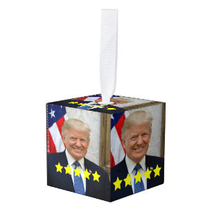 President Donald Trump Goedkeuringsbeoordeling Kubus Ornament