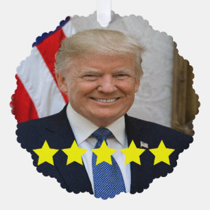 President Donald Trump Goedkeuringsbeoordeling Ornament Kaart