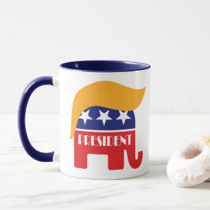 President Donald Trump GOP Olifant Haar Mok