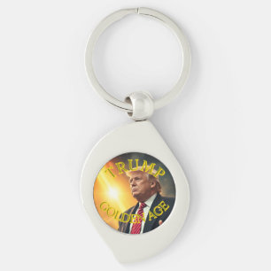 PRESIDENT DONALD TRUMP GOUDEN EEUW SLEUTELHANGER