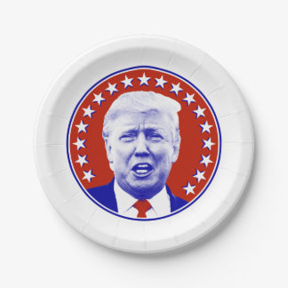 President Donald Trump in het rood Papieren Bordje