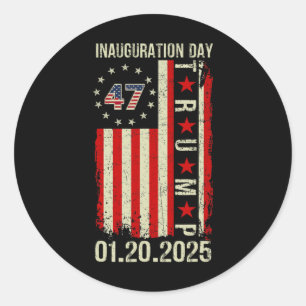 President Donald Trump Inauguratie Dag 2025 Ronde Sticker