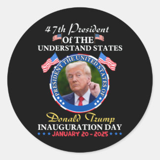 President Donald Trump Inauguratie Dag 2025 Ronde Sticker