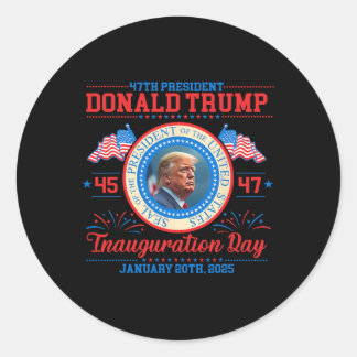 President Donald Trump Inauguratie Dag 2025 Ronde Sticker