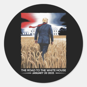 President Donald Trump Inauguratie Dag 2025 Vinta Ronde Sticker