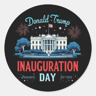 President Donald Trump Inauguratiedag 2025 2 Ronde Sticker