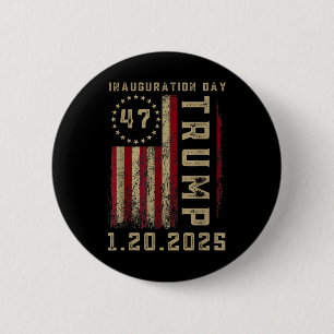 President Donald Trump Inauguratiedag 2025 Ronde Button 5,7 Cm