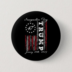 President Donald Trump inauguratiedag 2025 US FL Ronde Button 5,7 Cm
