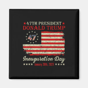 President Donald Trump Inauguratiedag 2025 Vinta Magneet