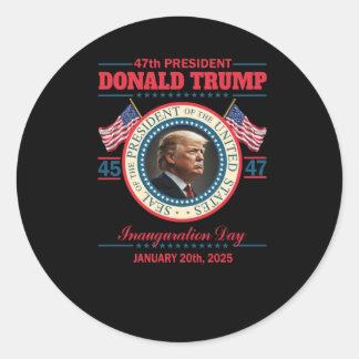 President Donald Trump Inauguratiedag 20 januari Ronde Sticker