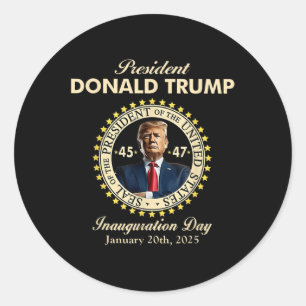 President Donald Trump Inauguratiedag 20 januari Ronde Sticker