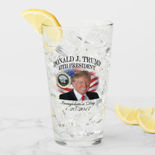 President Donald Trump Inauguration Herdenking Glas (Voorkant ijs)