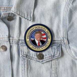 President Donald Trump Keep America Ronde Button 7,6 Cm