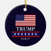 PRESIDENT DONALD TRUMP KERSTVERSIERING KERAMISCH ORNAMENT (Voorkant)