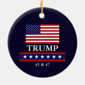 PRESIDENT DONALD TRUMP KERSTVERSIERING KERAMISCH ORNAMENT (Achterkant)