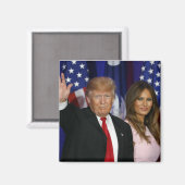 PRESIDENT DONALD TRUMP & MELANIA-2 MAGNEET (Voorkant / Achterkant)