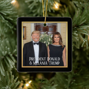 President Donald Trump & Melania Elegant 2020 Keramisch Ornament