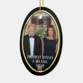 President Donald Trump & Melania Kerst Keramisch Ornament (Links)