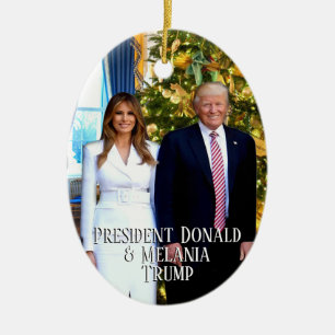 President Donald Trump & Melania Kerstboom Keramisch Ornament