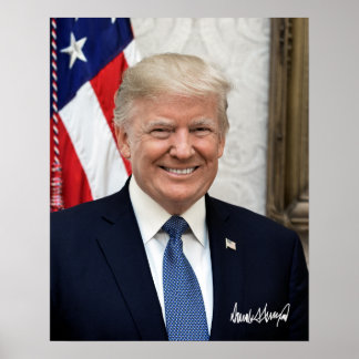 President Donald Trump met zijn handtekening Poster