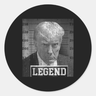 President Donald Trump Mugshot 2024 Niet schuldig Ronde Sticker