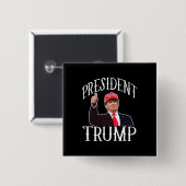 President Donald Trump Red Pet duikt op Vierkante Button 5,1 Cm (Voorkant /achterkant)