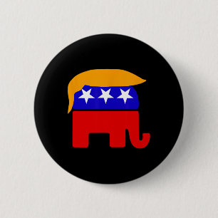 President Donald Trump Republikeins Olifantenhaar Ronde Button 5,7 Cm