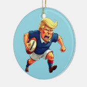 President Donald Trump speelt rugby Keramisch Ornament (Links)