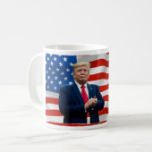 Président Donald Trump USA Drapeau Café Mug (Devant gauche)