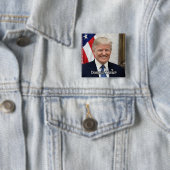 President Donald Trump Vierkante Button 5,1 Cm (In situ)