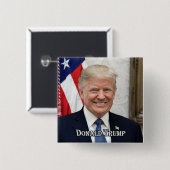 President Donald Trump Vierkante Button 5,1 Cm (Voorkant /achterkant)