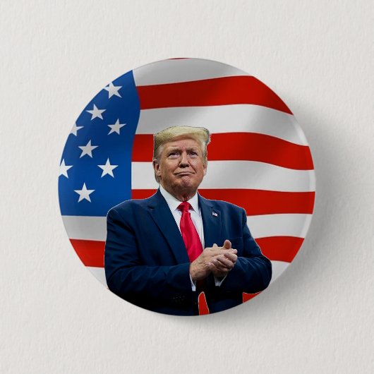 President Donald Trump Vlag Verkiezing Button (Voorkant)