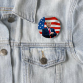 President Donald Trump Vlag Verkiezing Button (In situ)