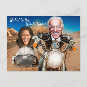President Elect Joe Biden en Kamala Harris Bikers Briefkaart