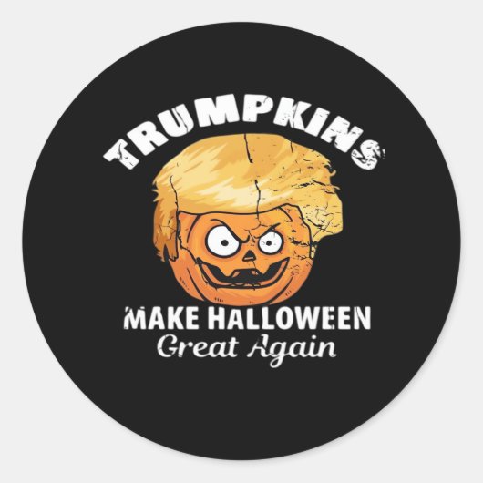 President Funny Trumpkins Halloween Ronde Sticker (Voorkant)