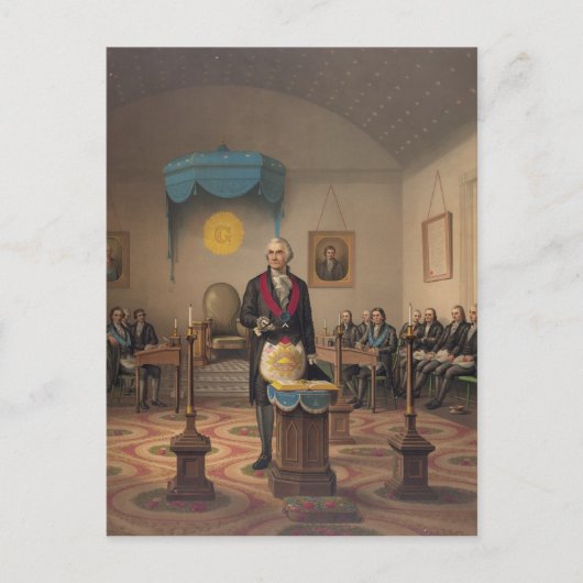 President George Washington als Master Mason Briefkaart (Voorkant)