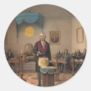 President George Washington als Master Mason Ronde Sticker