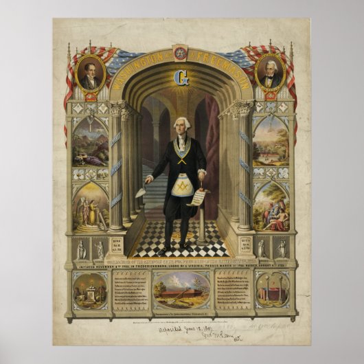 President George Washington als vrijmetselaar Poster (Voorkant)