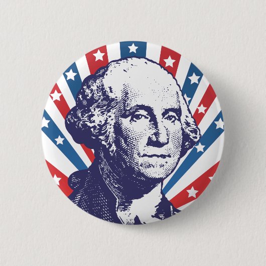 president George Washington Ronde Button 5,7 Cm (Voorkant)
